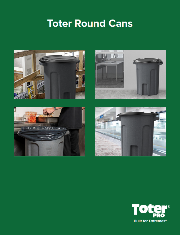 Toter RND32-B0960 32 Gallon Green Round Trash Can