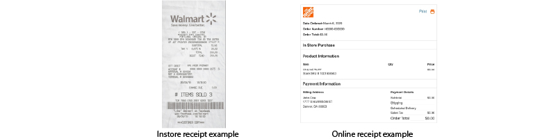 Toter Purchase Receipt Example