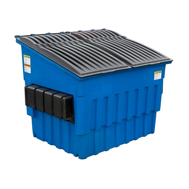 Large Garbage Container Trash Dumpster And Bin On A Backyard