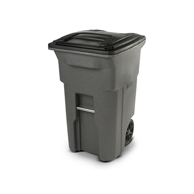 Lavex 50 Gallon Green Wheeled Rectangular Trash Can with Lid